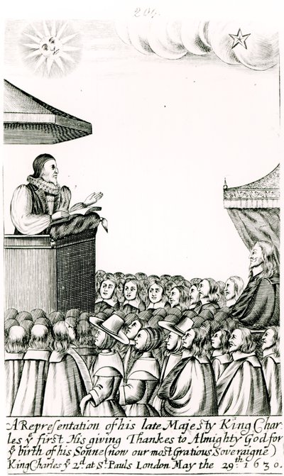 Aankondiging van de geboorte van de zoon van Karel I, 1630 door English School
